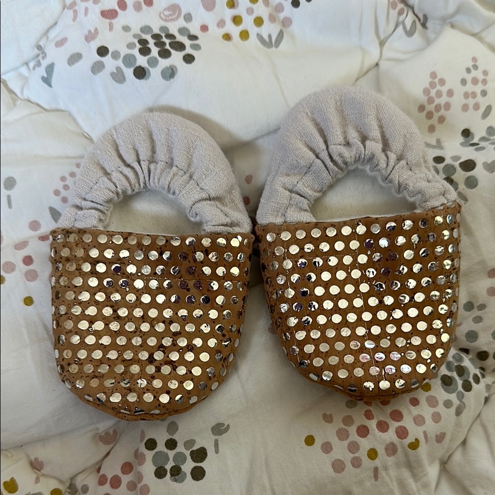 Gold Dots Baby Shoes